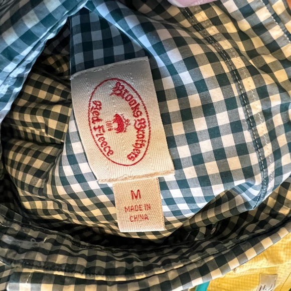 Forest green and white gingham button down by red fleece brooks brothers - Picture 3 of 5